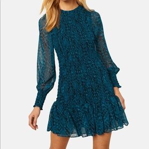 MISA Roisin Chiffon Long Sleeve Mini Dress Med